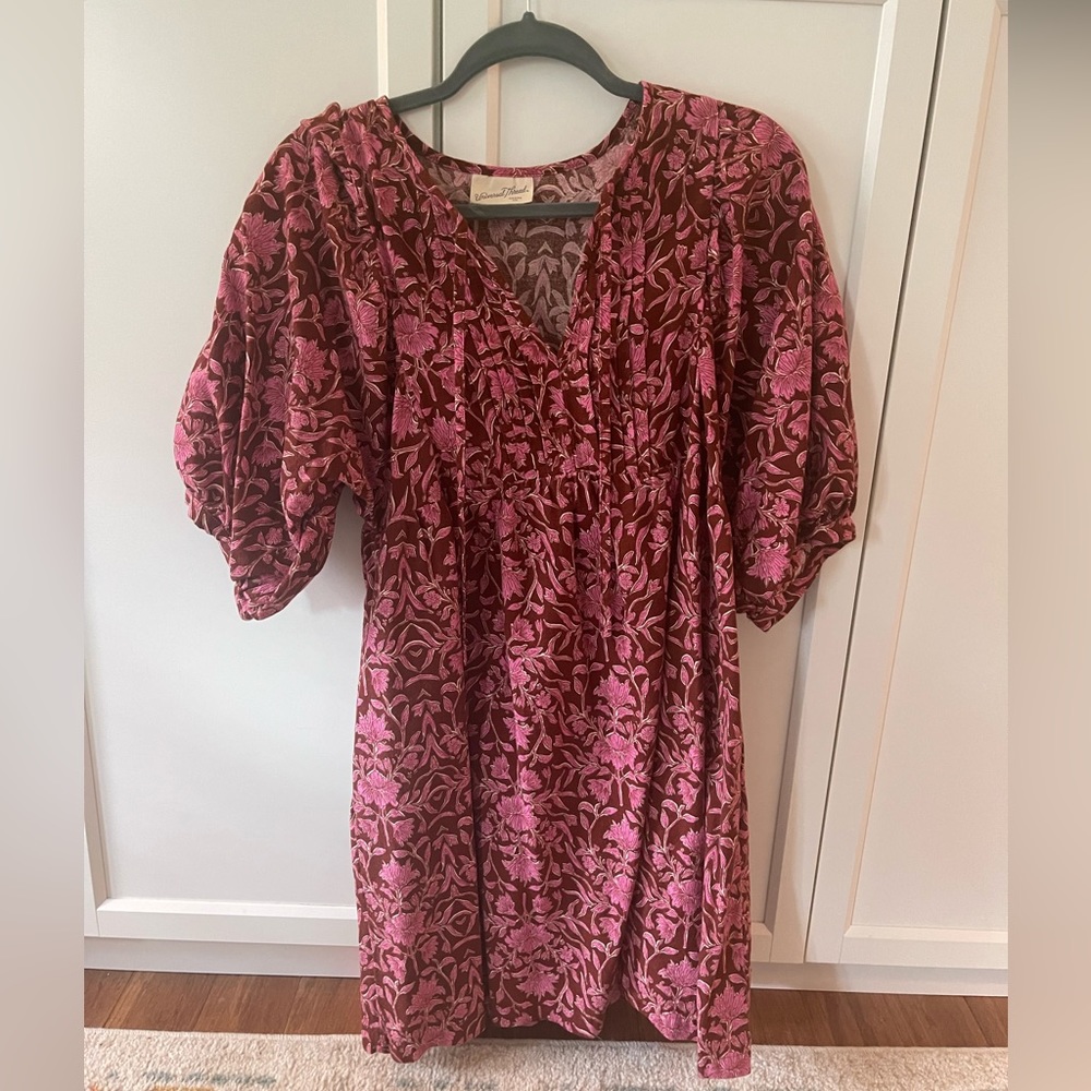 Universal Thread Hot Pink and Red Floral Boho Tunic Shirt Dress M